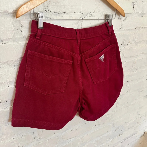 Vintage GUESS Maroon Pink Denim Jeans Size 28 - Picture 2 of 7